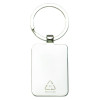 Reverse Rectangle Recycled Zinc Bamboo Keyrings